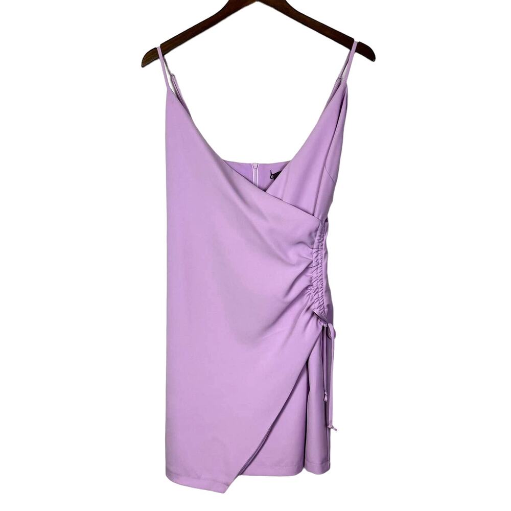 4SI3NNA | NWT Swipe Right Cassie Lilac Purple Mini Faux Wrap Dress - Picture 4 of 13